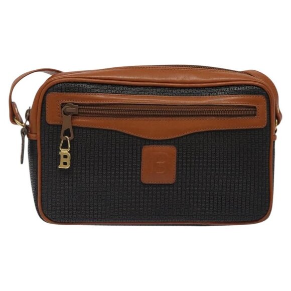 BALLY Shoulder Bag PVC Leather Brown Gold Auth - Picture 2 of 16